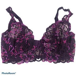 Victoria Secret Purple Lace Unlined Underwire Bra